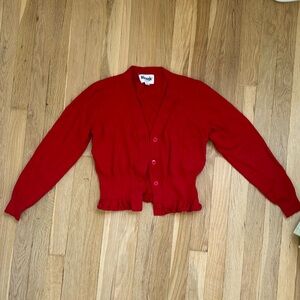 Rouje red cropped cotton cardigan, EU38, US4